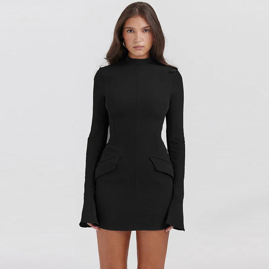 Elegantes langärmeliges Bodycon-Minikleid für Damen