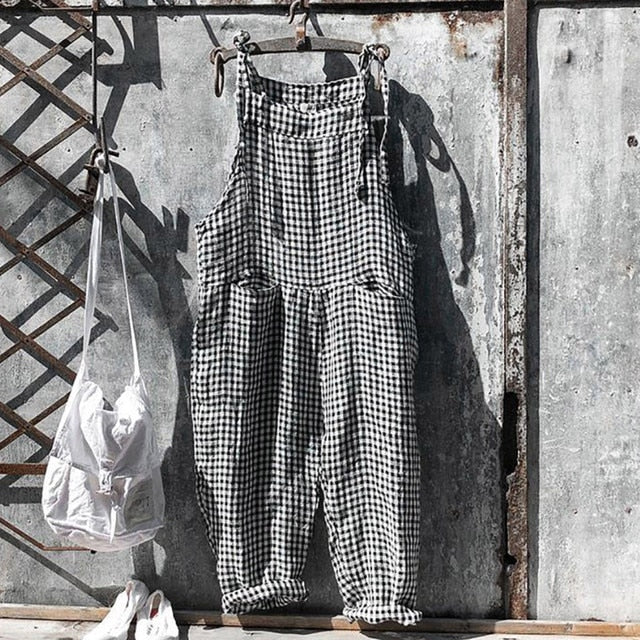 Gestreifter Baggy Jumpsuit im Vintage Look – Lässiger Einteiler für Damen