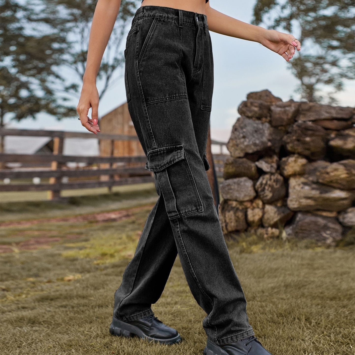 Cargo Denim-Jeans für Damen | Clara