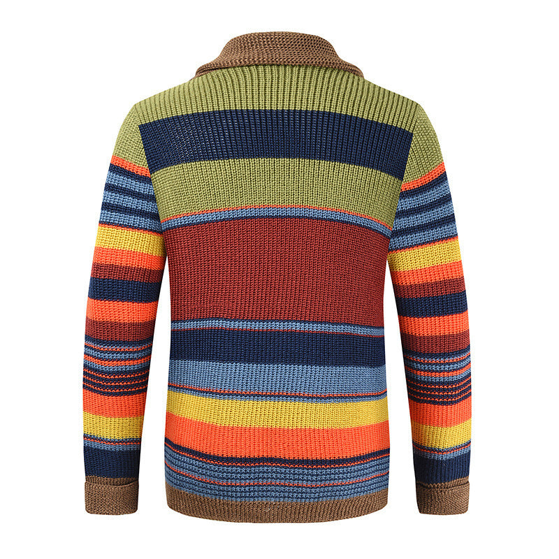 Regenbogenfarbener Strickcardigan für Herren | Mariano