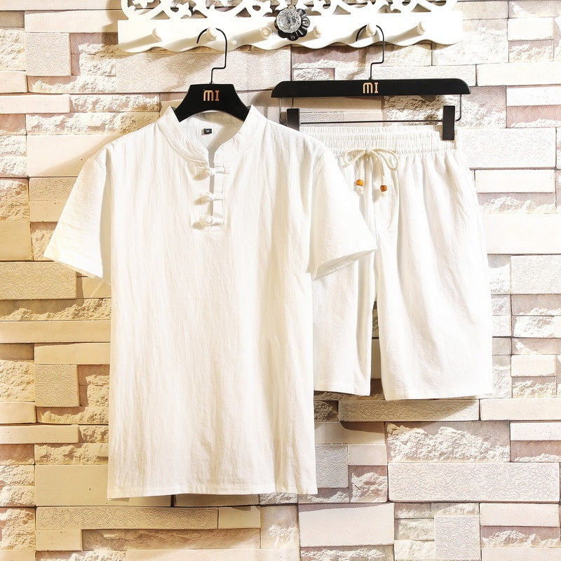 Leichtes Sommer-Set für Herren mit Kurzarmhemd und Shorts – Bequem & stilvoll für warme Tage