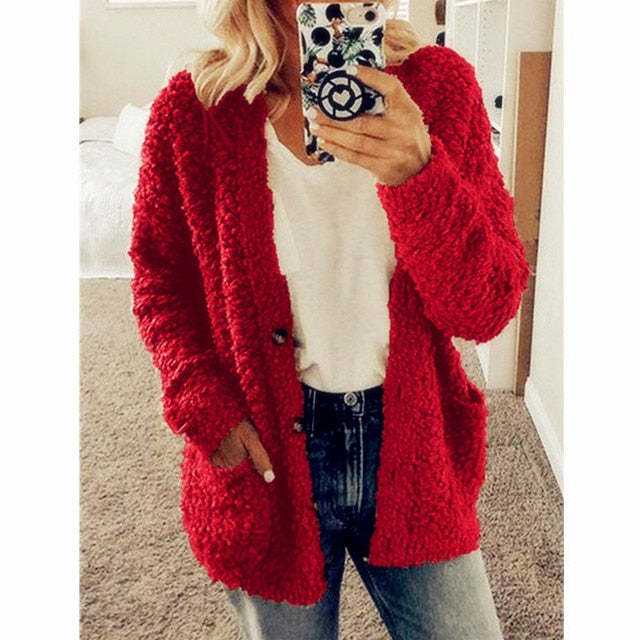 Lange Strickjacke für Damen