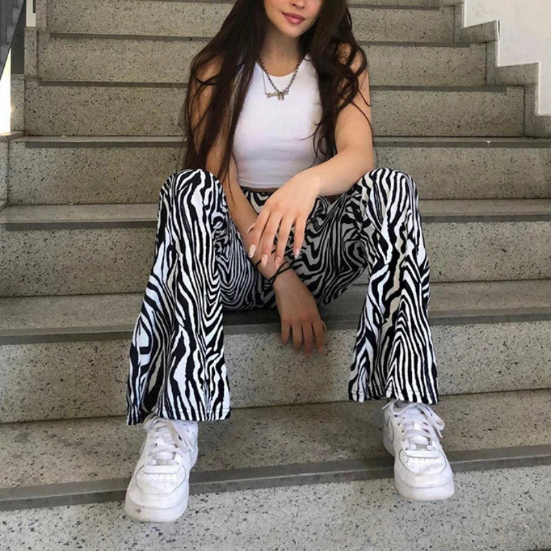 Weite Hose mit Zebramuster – Trendiger & Bequemer Look für den Sommer