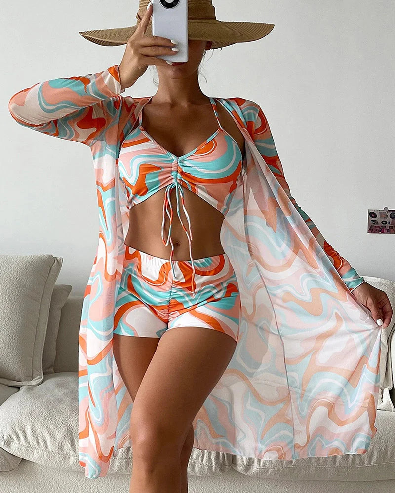 Stylisches & vielseitiges 3-teiliges Bikini-Set für Damen - Perfekt für sommerliche Looks