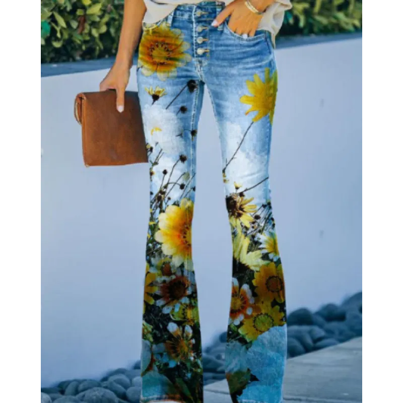 Schlaghose für Damen – Stilvolle Hose mit Knopfdetails und elegantem Schnitt
