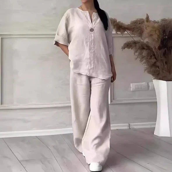 Stylischer Zweiteiler mit breiter Hose für Damen