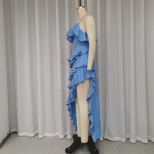 Ärmelloses Maxikleid mit Rüschen für Damen - luftiges & elegantes Sommerkleid