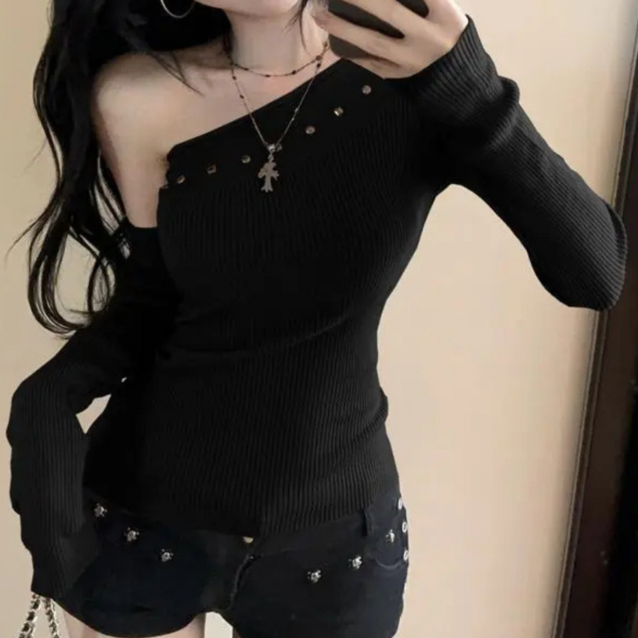 Modischer Sweater mit Einem Träger für Damen – Trendiger Look für Jeden Tag