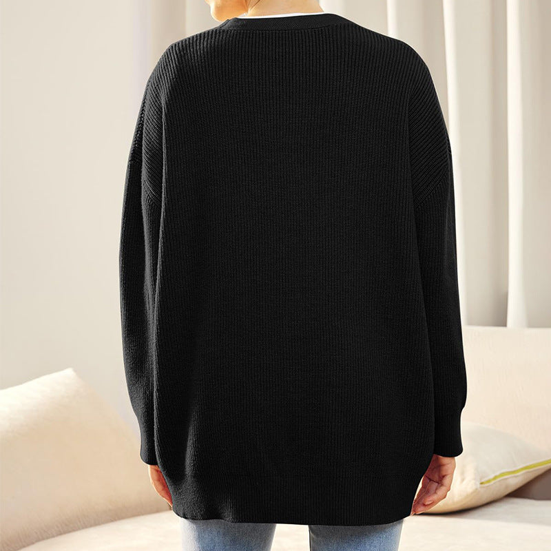 Eleganter Strick-Cardigan mit V-Ausschnitt für Damen