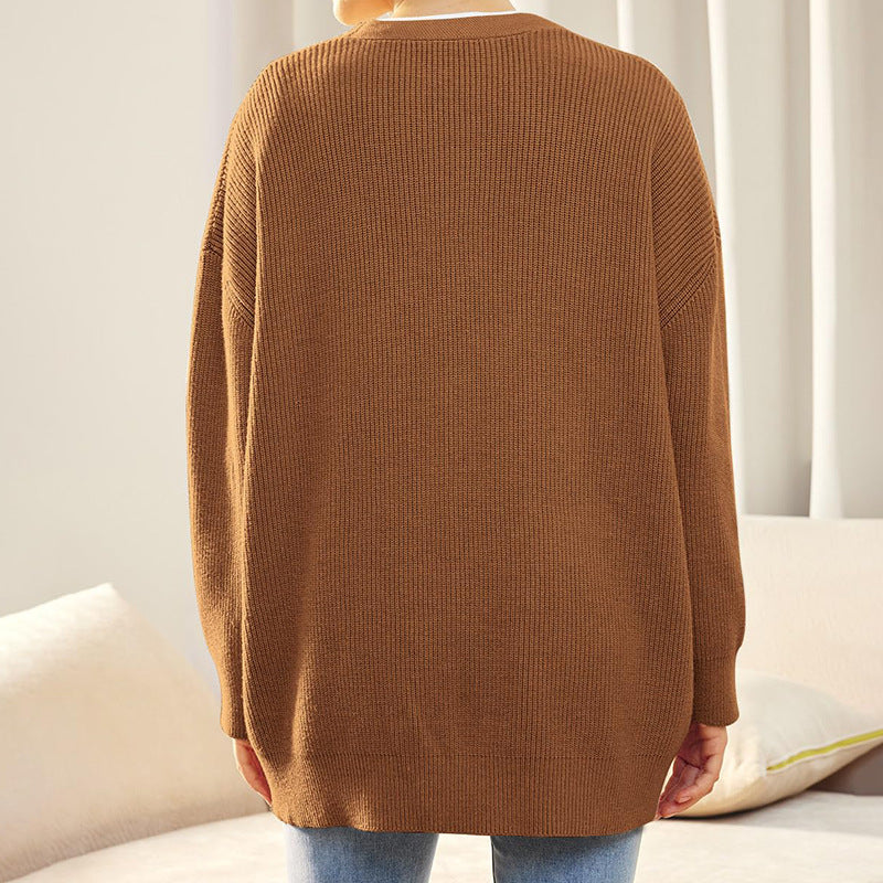 Eleganter Strick-Cardigan mit V-Ausschnitt für Damen