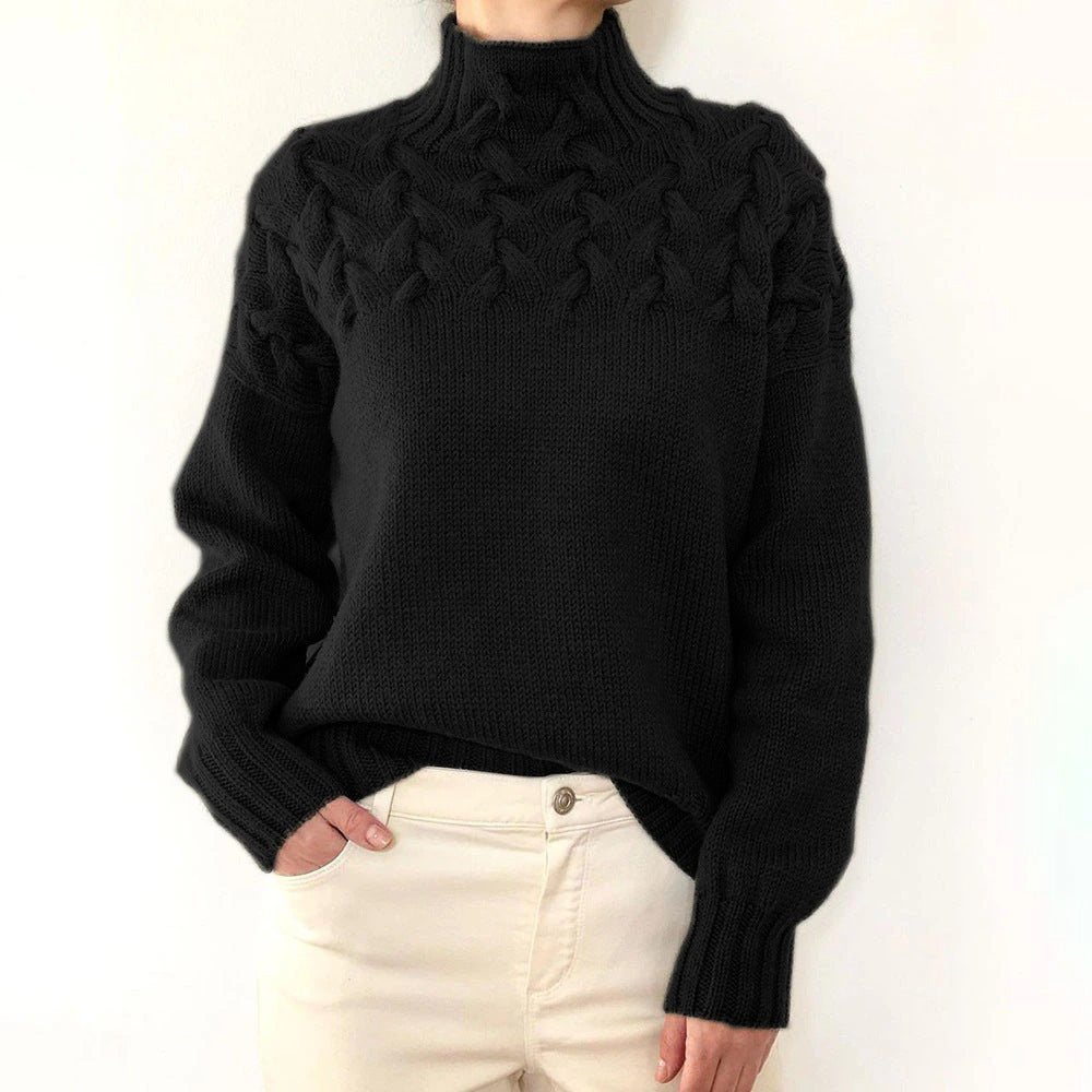 Gemütlicher Klassischer Strickpullover mit Rollkragen